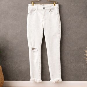 Pistola 25 Waist White Frayed Hem Skinny Jeans
